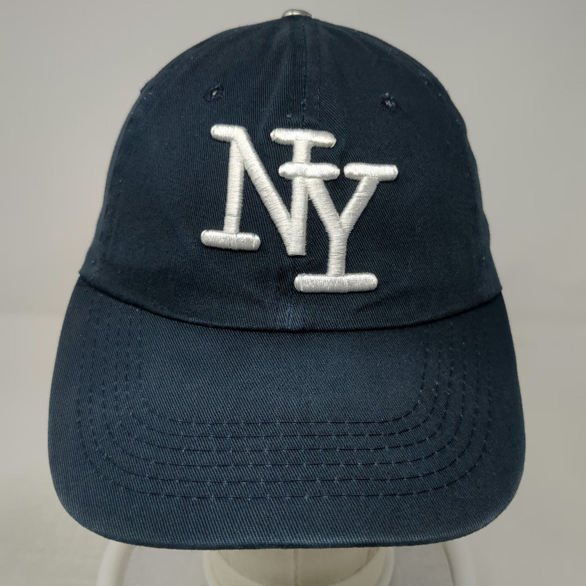 Zephyr Baseball Cap Blue One Size Embroidered NY New York Hat Slideback