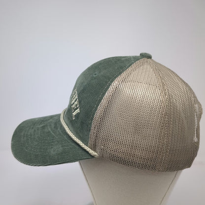 Outdoor Cap Trucker Hat Green Beige One Size Corduroy Mesh Rope Ranch Fuel