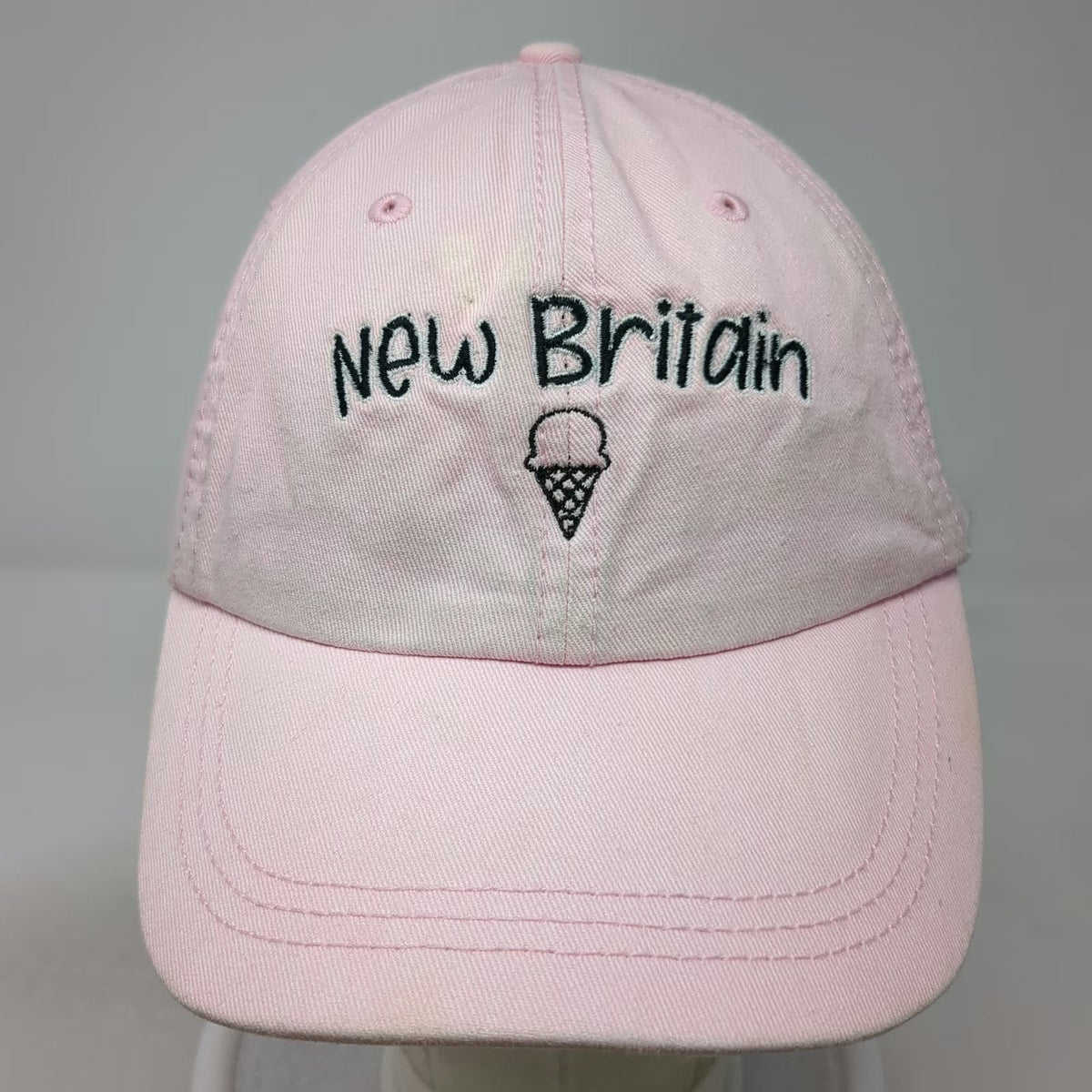 Sportsman Baseball Cap Pink One Size New Britain Ice Cream Slideback Cotton Hat