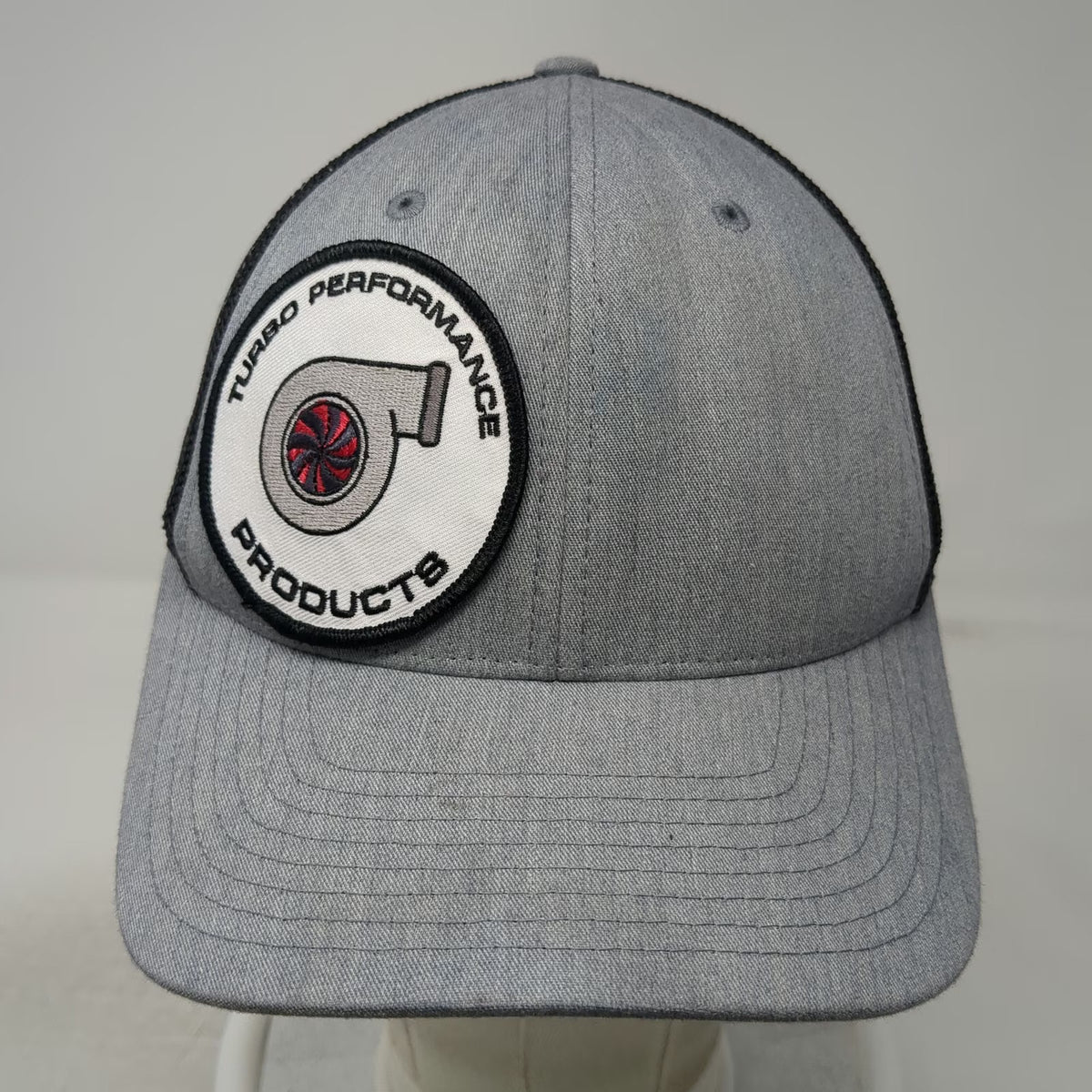 Richardson Baseball Cap Gray M Turbo Performance Products Mesh Flexfit Hat