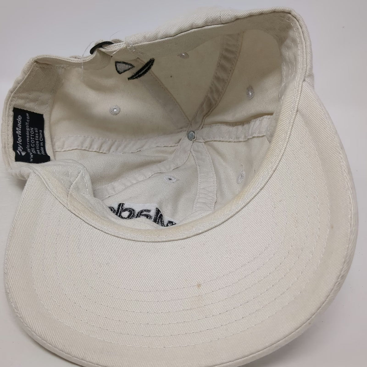 TaylorMade Baseball Cap Beige One Size Adjustable Slideback Cotton Golf Hat
