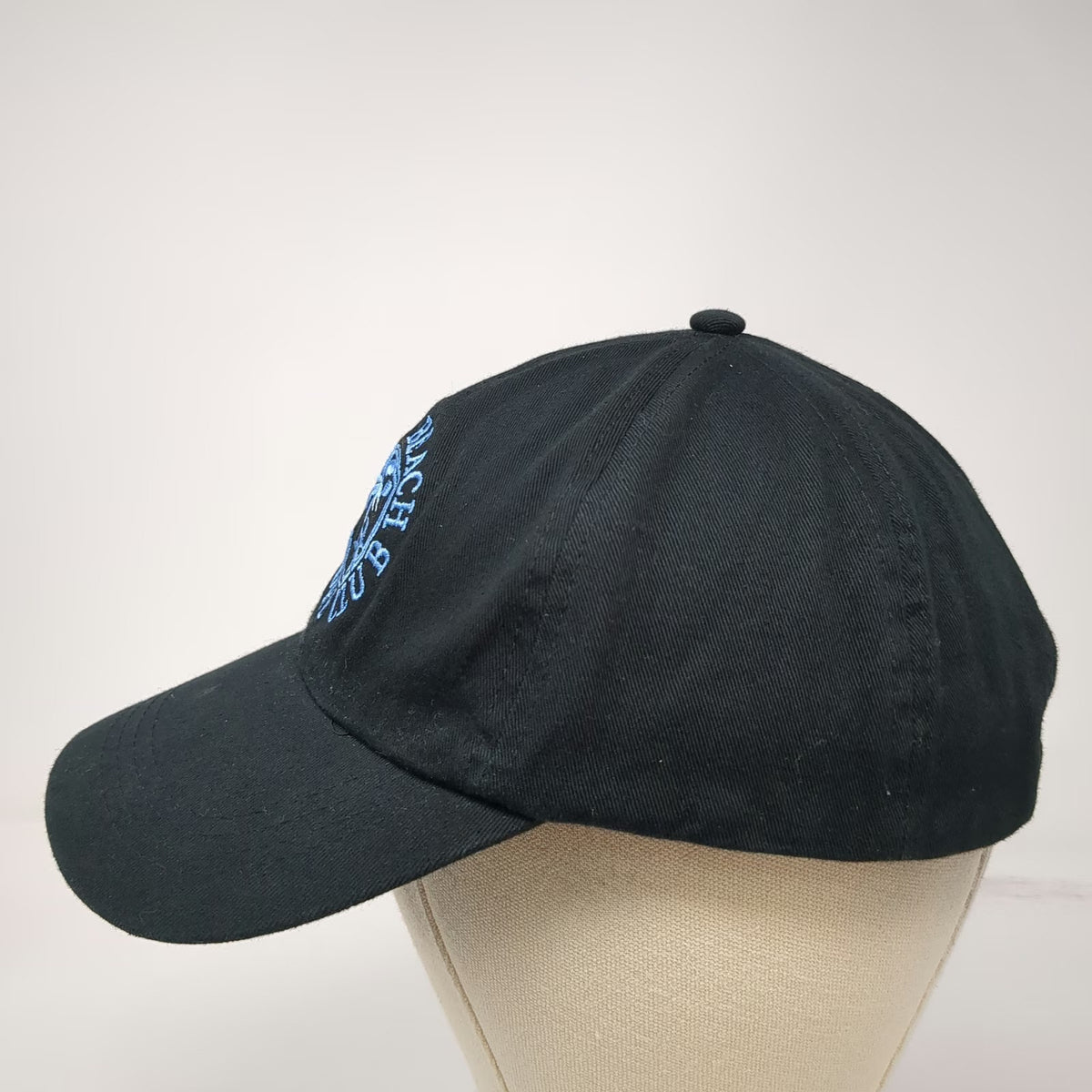Baseball Cap Black One Size Palm Beach Leisure Club Embroidered Slideback Hat