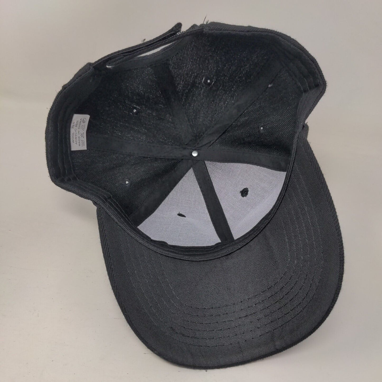 Unbranded Strapback Hat Black One Size 6 Panel Adjustable Blank Solid
