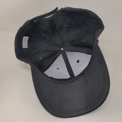 Unbranded Strapback Hat Black One Size 6 Panel Adjustable Blank Solid