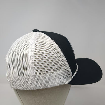 Pacific Headwear Trucker Hat Black White One Size Mesh Back Snapback Rope Patch