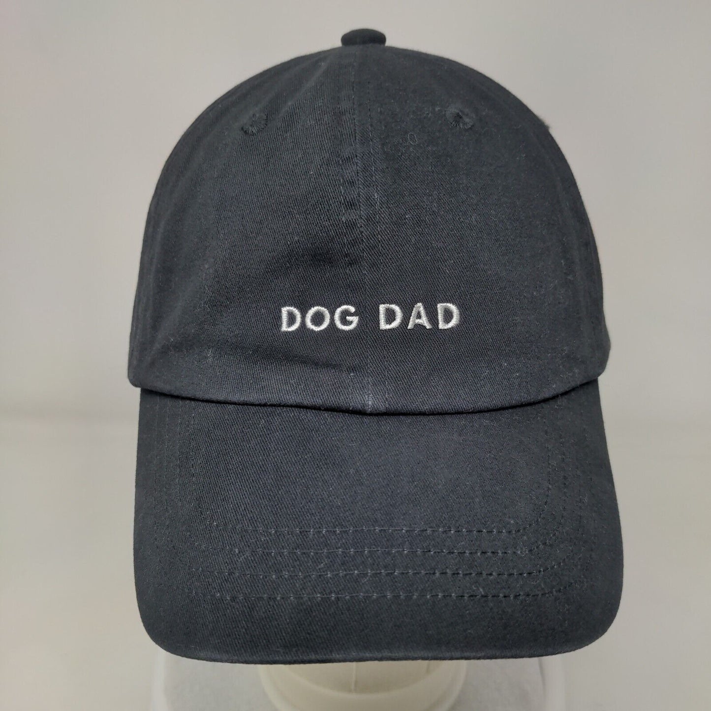 Dog Dad Slideback Hat Black One Size Adjustable Solid Embroidered
