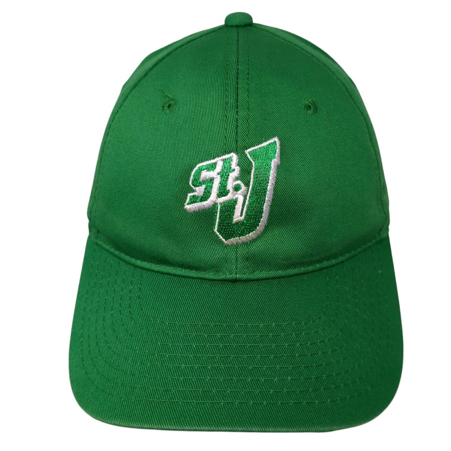 St. J Strapback Hat Green One Size Adjustable Embroidered 6 Panel Outdoor Cap