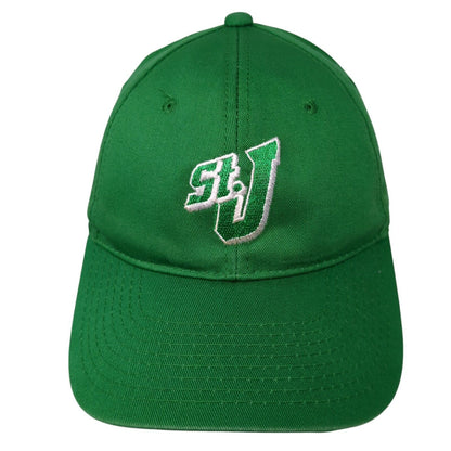 St. J Strapback Hat Green One Size Adjustable Embroidered 6 Panel Outdoor Cap
