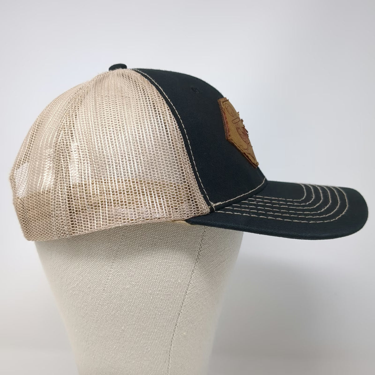 Invasion Trucker Hat Black OSFM Puerto Vallarta Mexico Anchor Patch Mesh Back