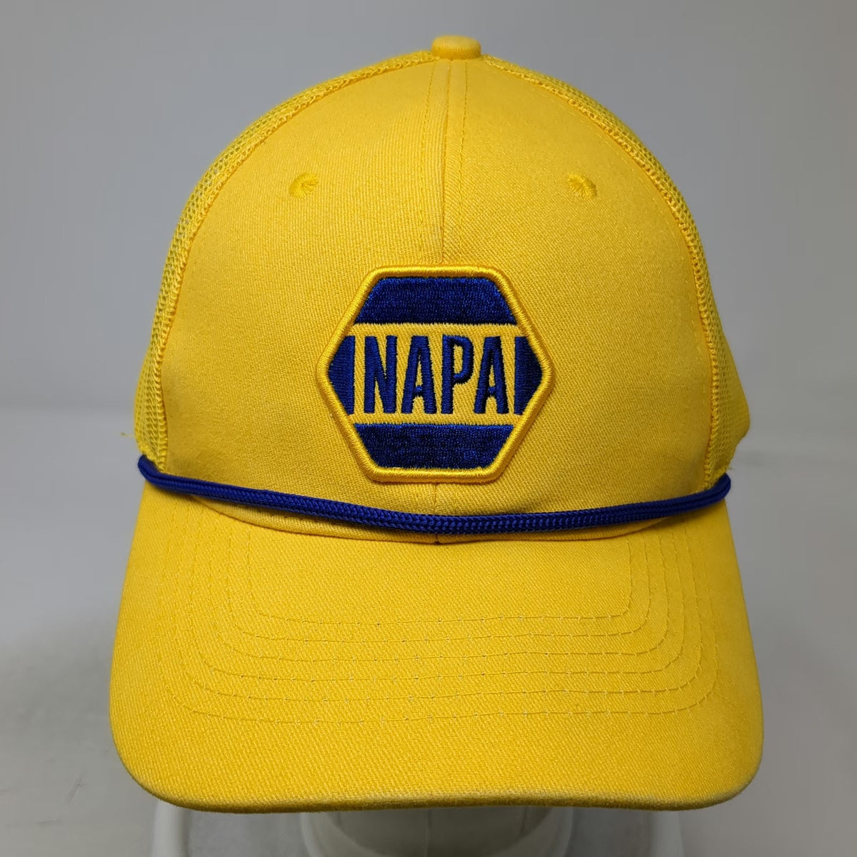 NAPA Parts Baseball Cap Yellow One Size 100th Anniversary Mesh Back Rope Hat
