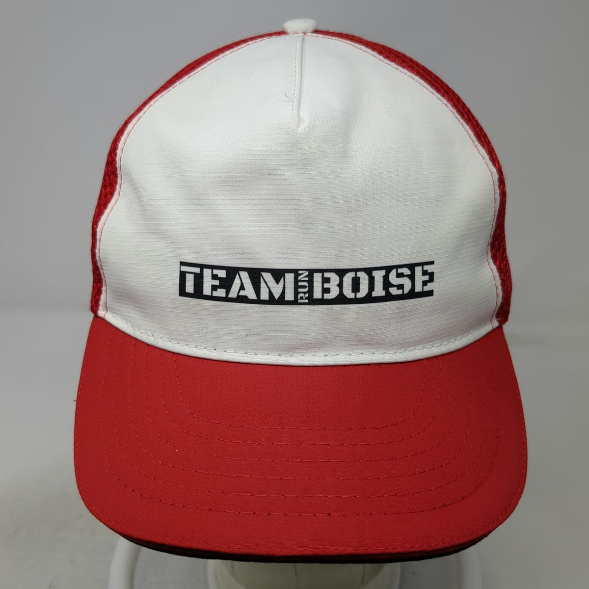Headsweats Trucker Hat Red One Size Team Run Boise Mesh Snapback Polyester