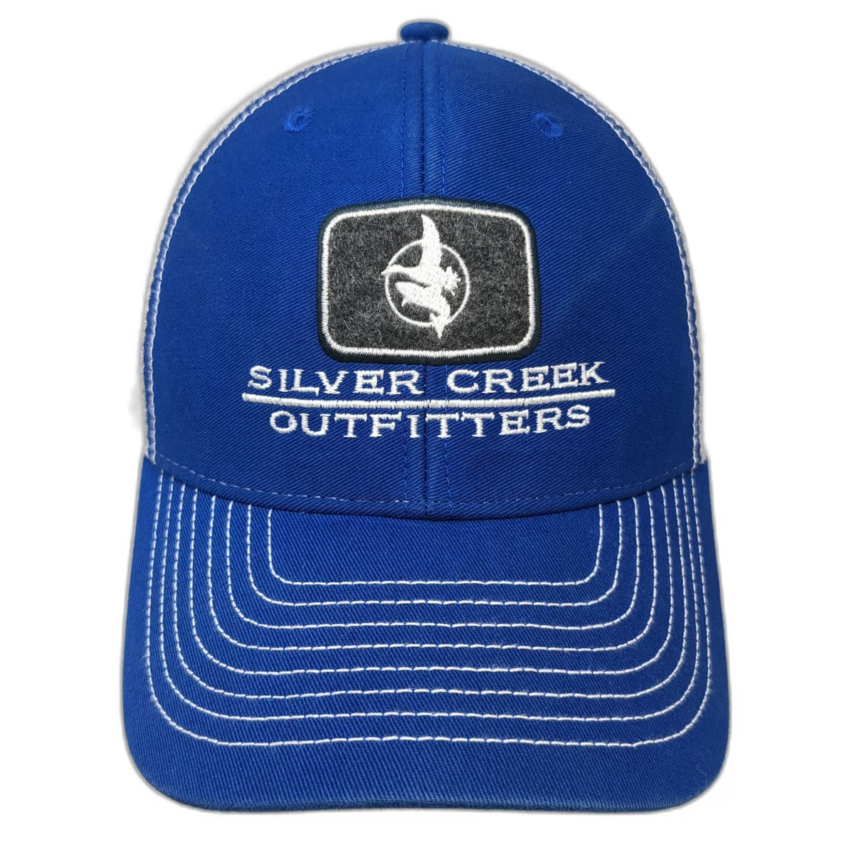 Ouray Silver Creek Outfitters Fishing Trucker Hat Blue White One Size Snapback