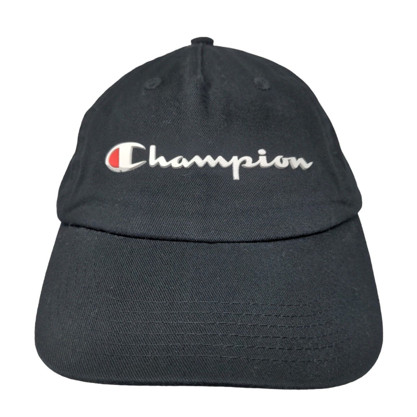 Champion Men's Slideback Hat Black Size OSFA 3D Logo 100% Cotton