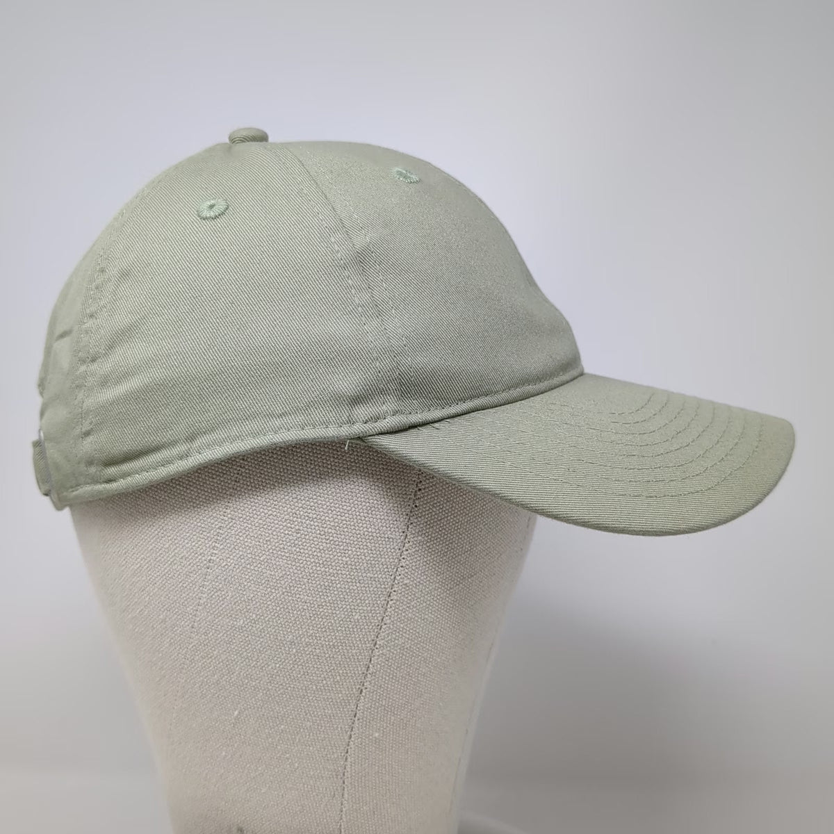 H&M Baseball Cap Green OSFM Plain Cotton Adjustable Slideback Hat Solid Blank