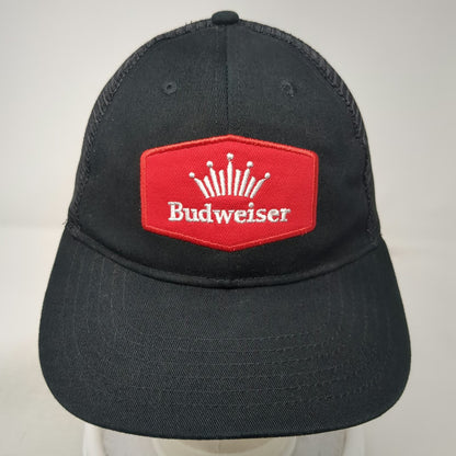 Budweiser Beer Brand Logo Black One Size Trucker Hat Mesh Back Snapback Curved