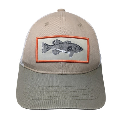 Fish Patch Snapback Trucker Hat Brown One Size Mesh Back Outdoor Cap