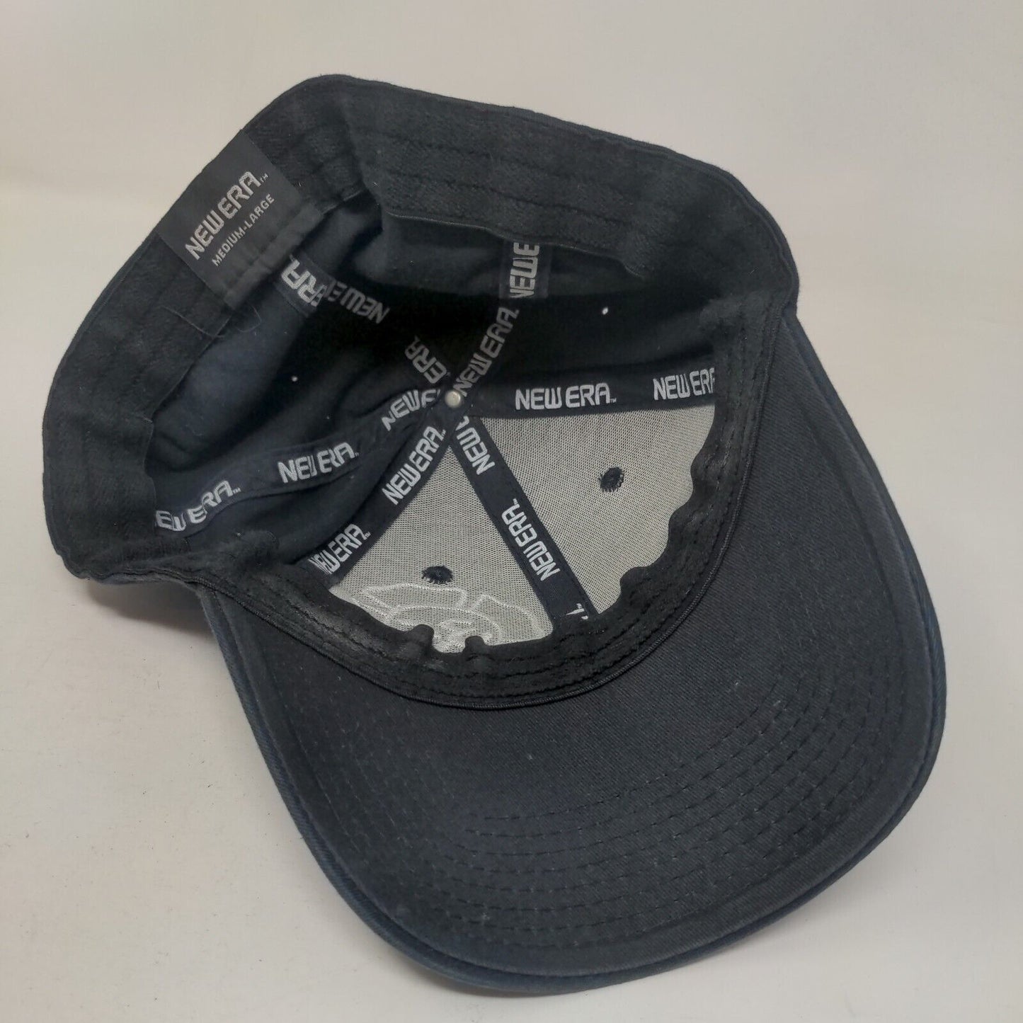 Feaster Fitted Hat Blue M/L Embroidered Logo Vented Holes 6 Panel New Era