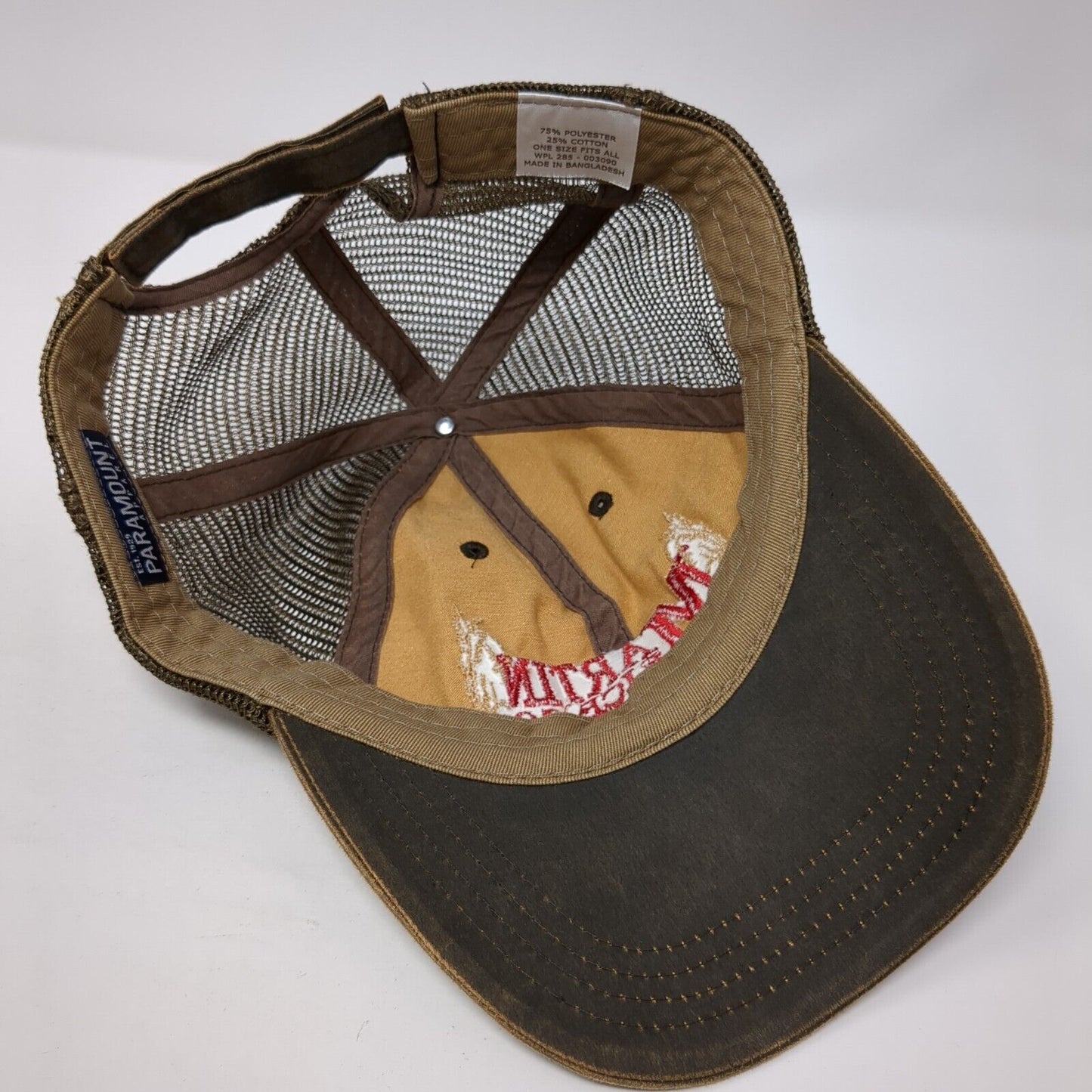 Martin Rice Co. Strapback Trucker Hat Brown One Size Mesh Back Paramount