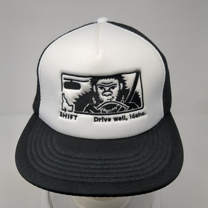 SHIFT Drive Well Idaho Snapback Trucker Hat Black One Size Embroidered