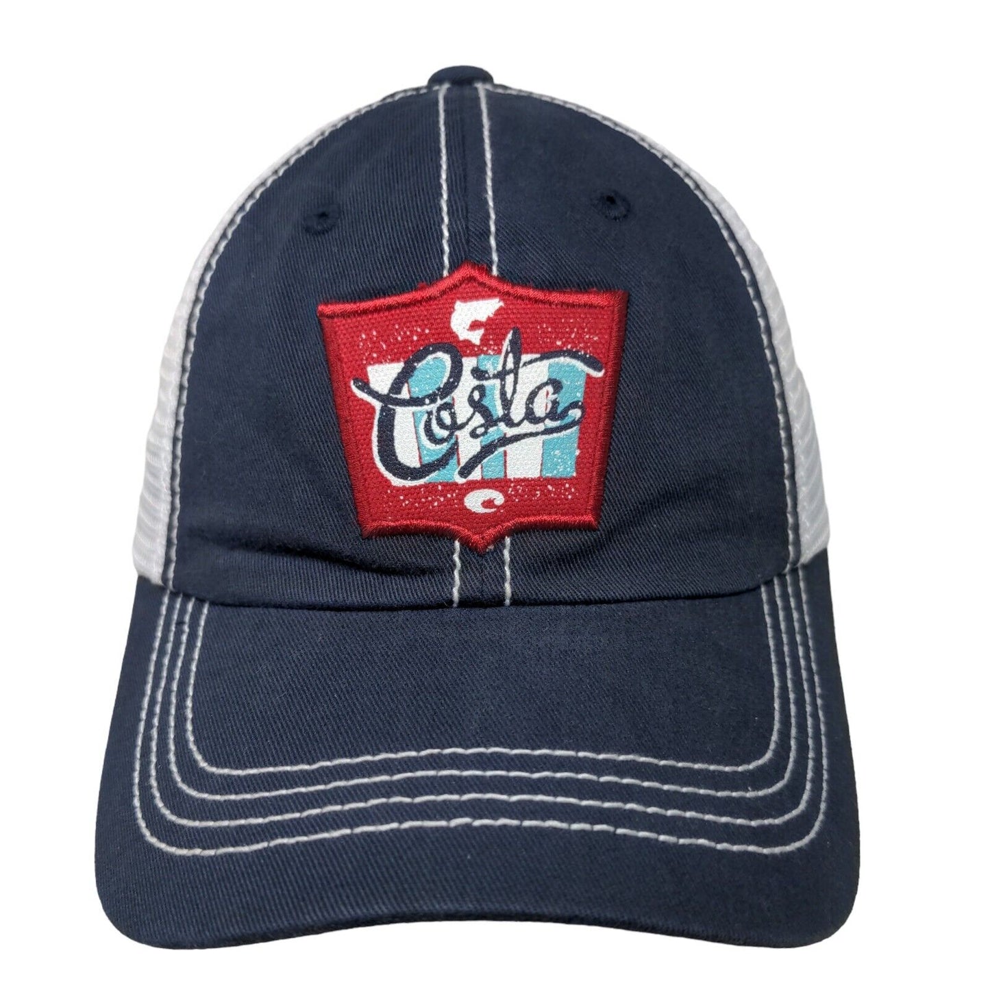 Costa Del Mar Strapback Mesh Back Trucker Hat Blue One Size Colorblock