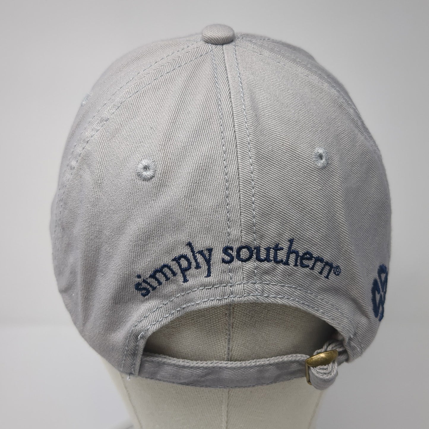 Simply Southern Mandala Slideback Hat Gray One Size Solid Adjustable