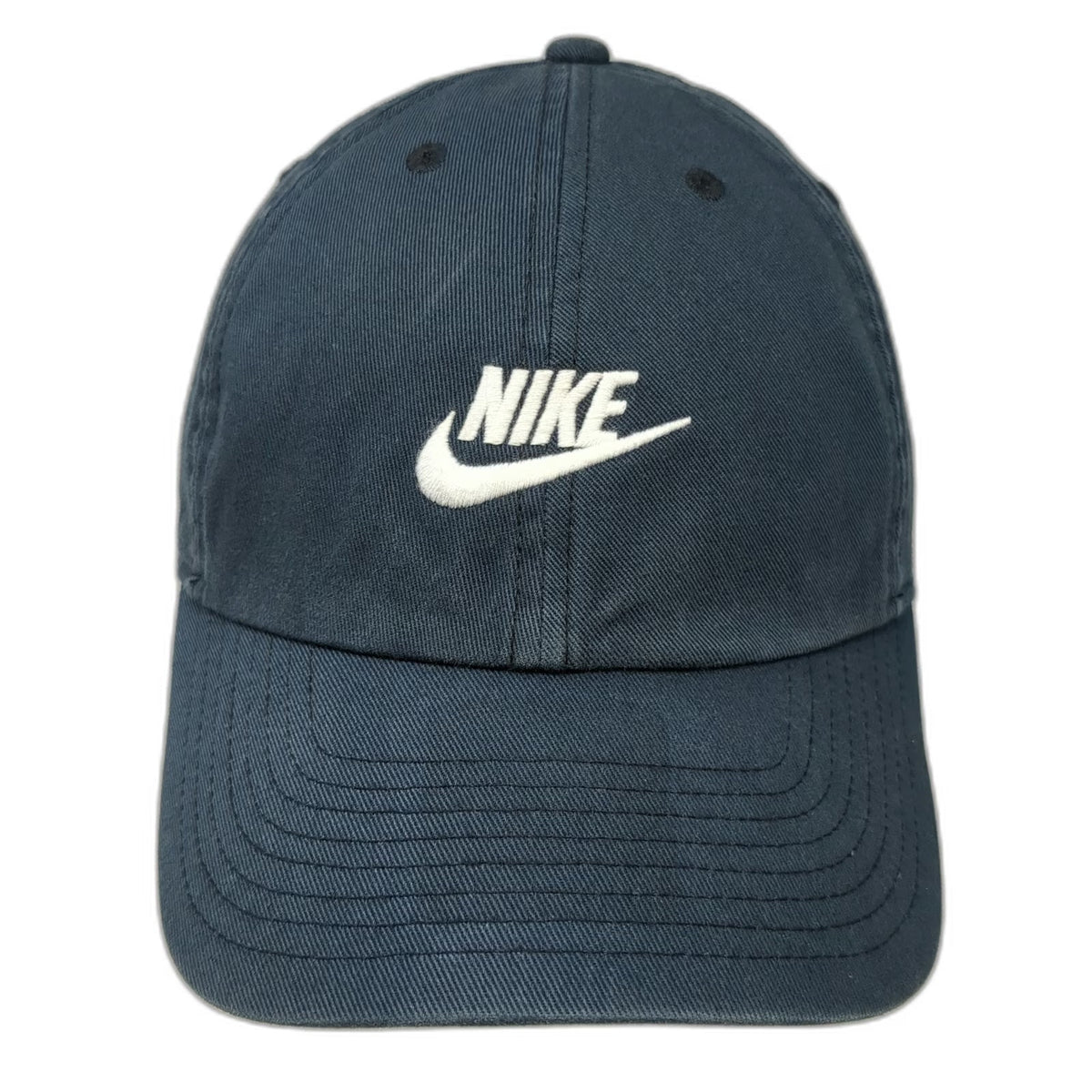 Nike Baseball Cap Blue White One Size Swoosh Heritage 86 Slideback Cotton Hat