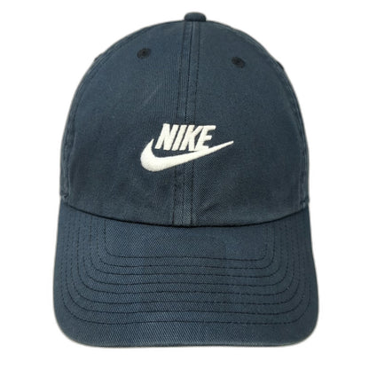 Nike Baseball Cap Blue White One Size Swoosh Heritage 86 Slideback Cotton Hat