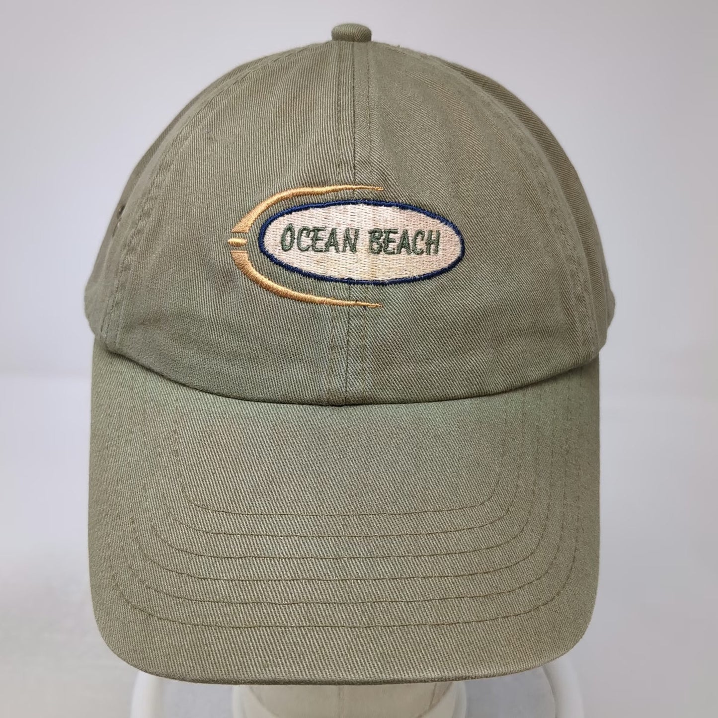 Royal Baseball Cap Green One Size Ocean Beach Embroidery Strapback Cotton Hat