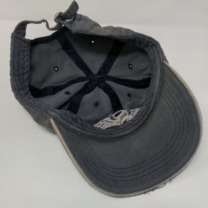 AOPA Fly Slideback Hat Gray OSFA Adjustable Embroidered Vented Holes 6 Panel