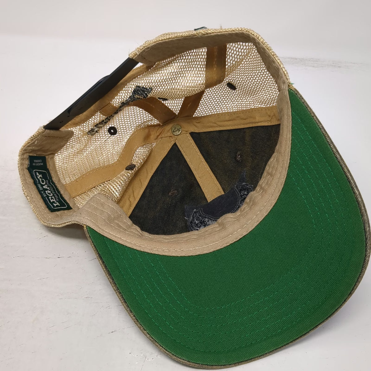 Legacy Trucker Hat Black Beige One Size Mesh Green Underbrim Guardian Snapback