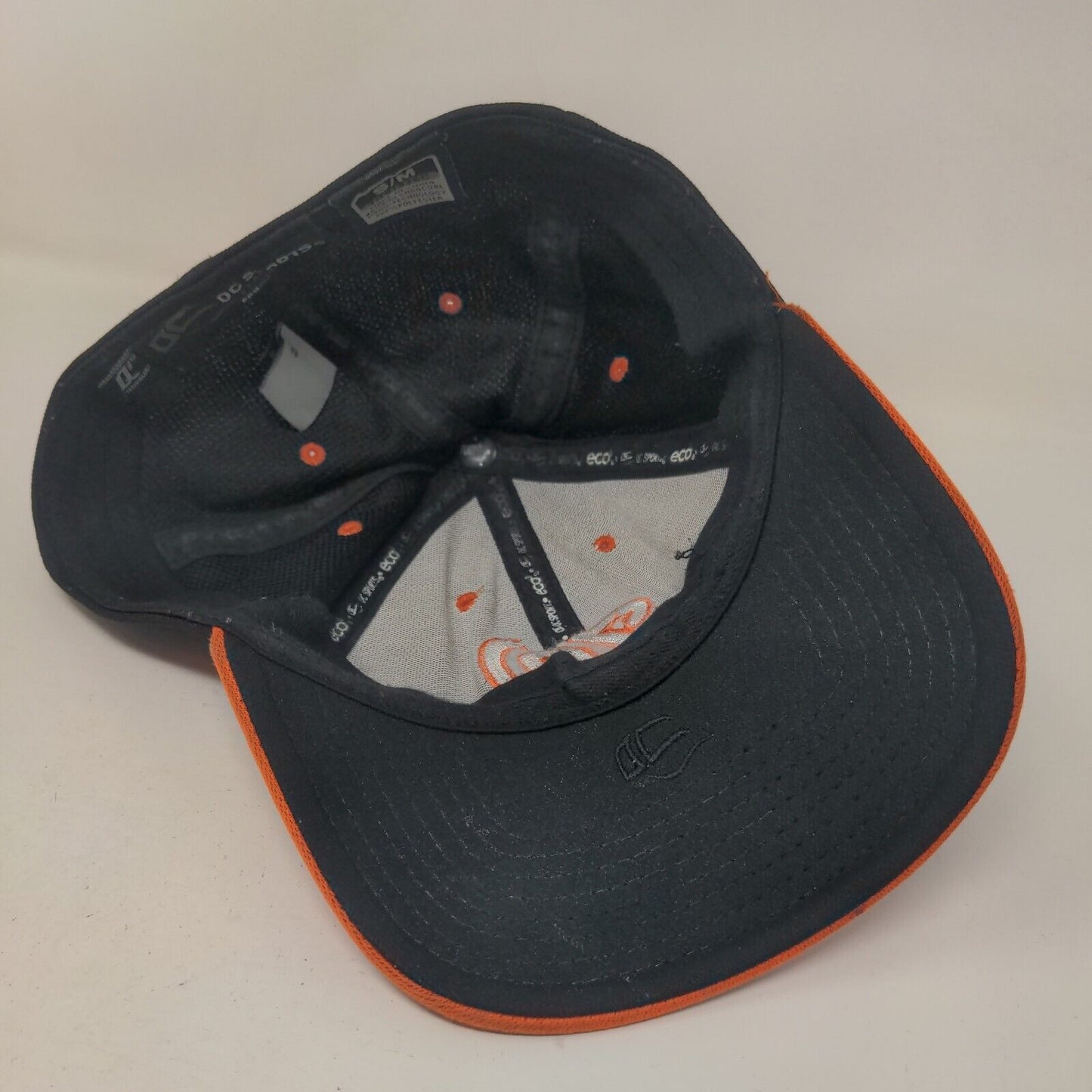 OC Sports Men's Fitted Hat Black S-M Embroidered W Warriors Logo Polyester