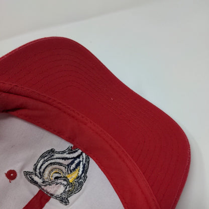 Owl Strapback Hat Red OSFM Adjustable Embroidered Outdoor Cap