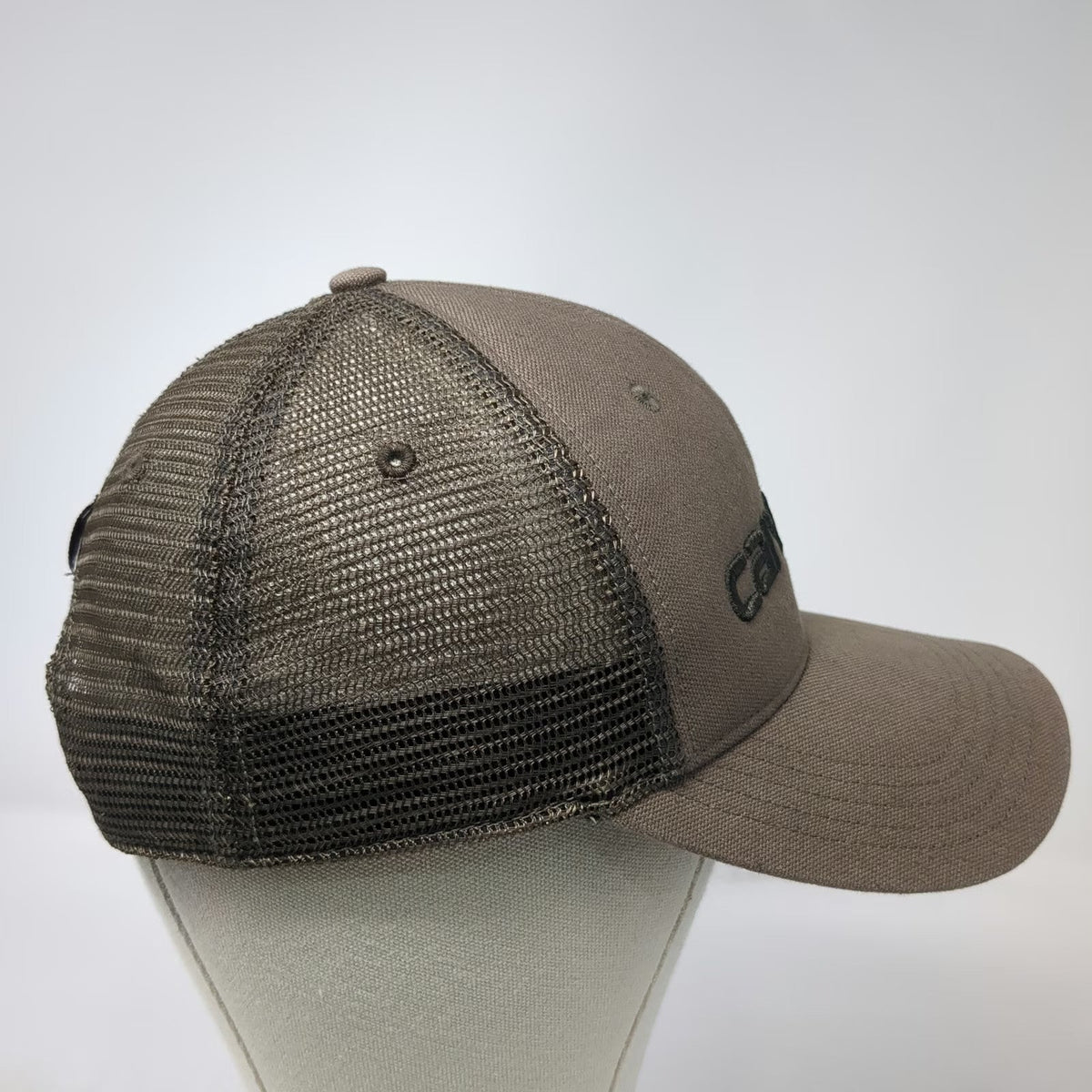Carhartt Brown One Size Trucker Hat Snapback Mesh Embroidered Logo Workwear
