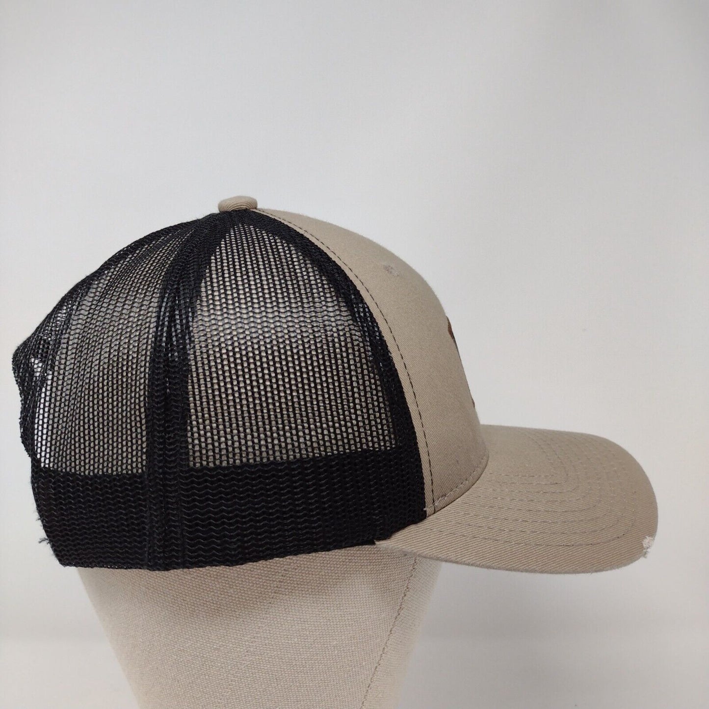 Scheels Snapback Trucker Hat Tan One Size Adjustable Mesh Back Patriotic 6 Panel