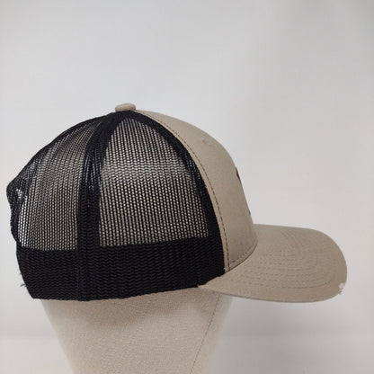 Scheels Snapback Trucker Hat Tan One Size Adjustable Mesh Back Patriotic 6 Panel