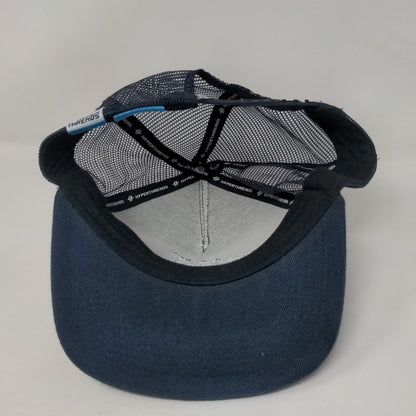 Hyperthreads Snapback Mesh Back Trucker Hat Blue One Size Embroidered