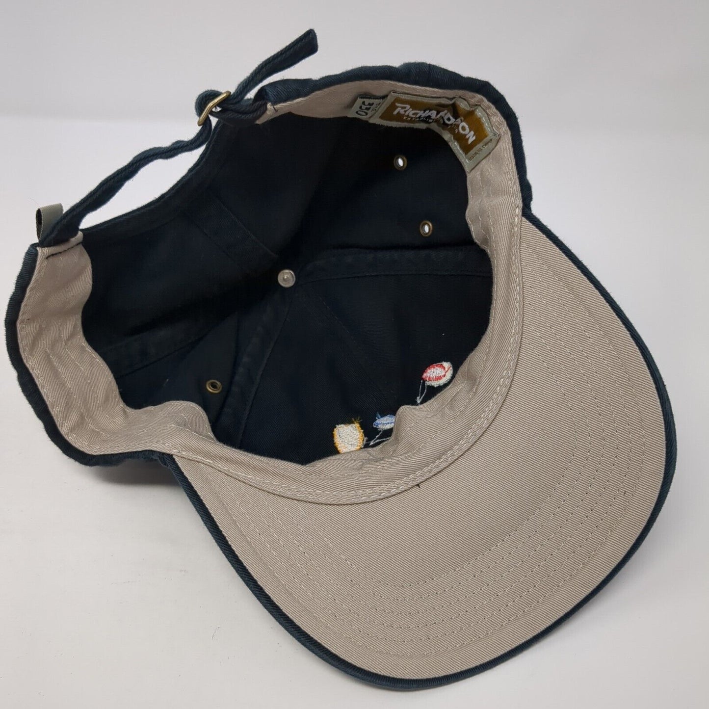 Richardson Slideback Hat Black One Size Adjustable Embroidered Style 330 Cotton