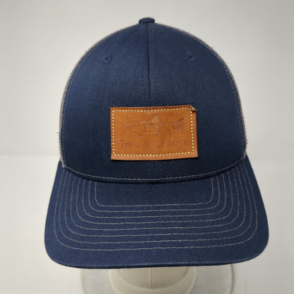 Three Rivers Ranch Idaho Snapback Trucker Hat Blue One Size Mesh Back Richardson