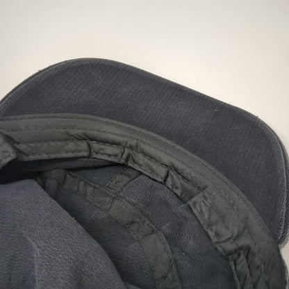 Elastafit Army Cap Black One Size Herringbone Twill Side Buttons Eyelets Hat