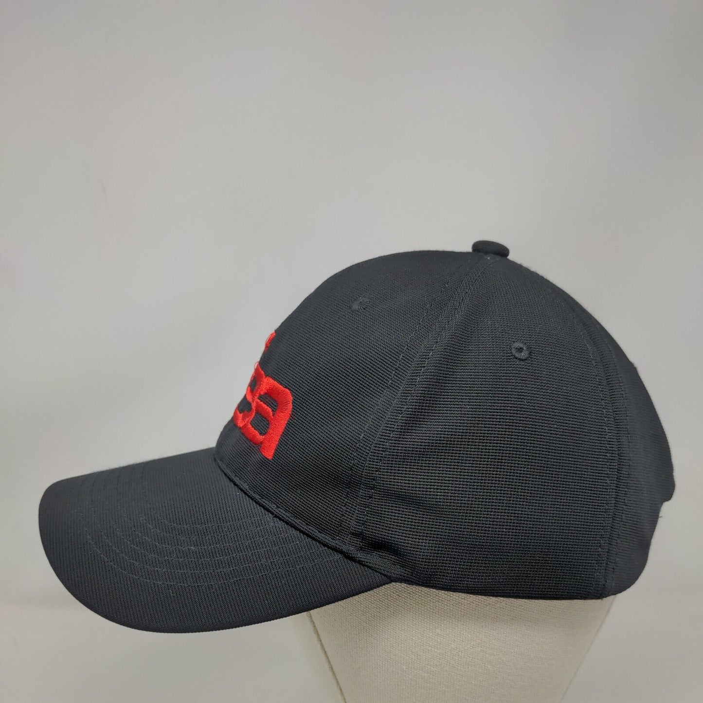 Tea Slideback Hat Black One Size Adjustable Embroidered Vent Holes