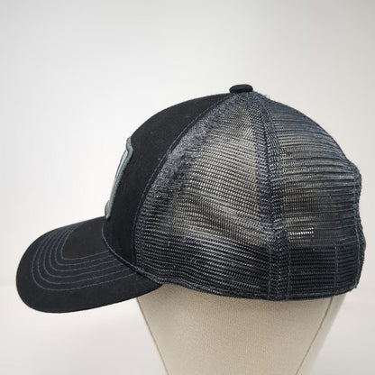 Soldier Solutions Trucker Hat Black OSFM Mesh Back Front Logo Side Flag Patch