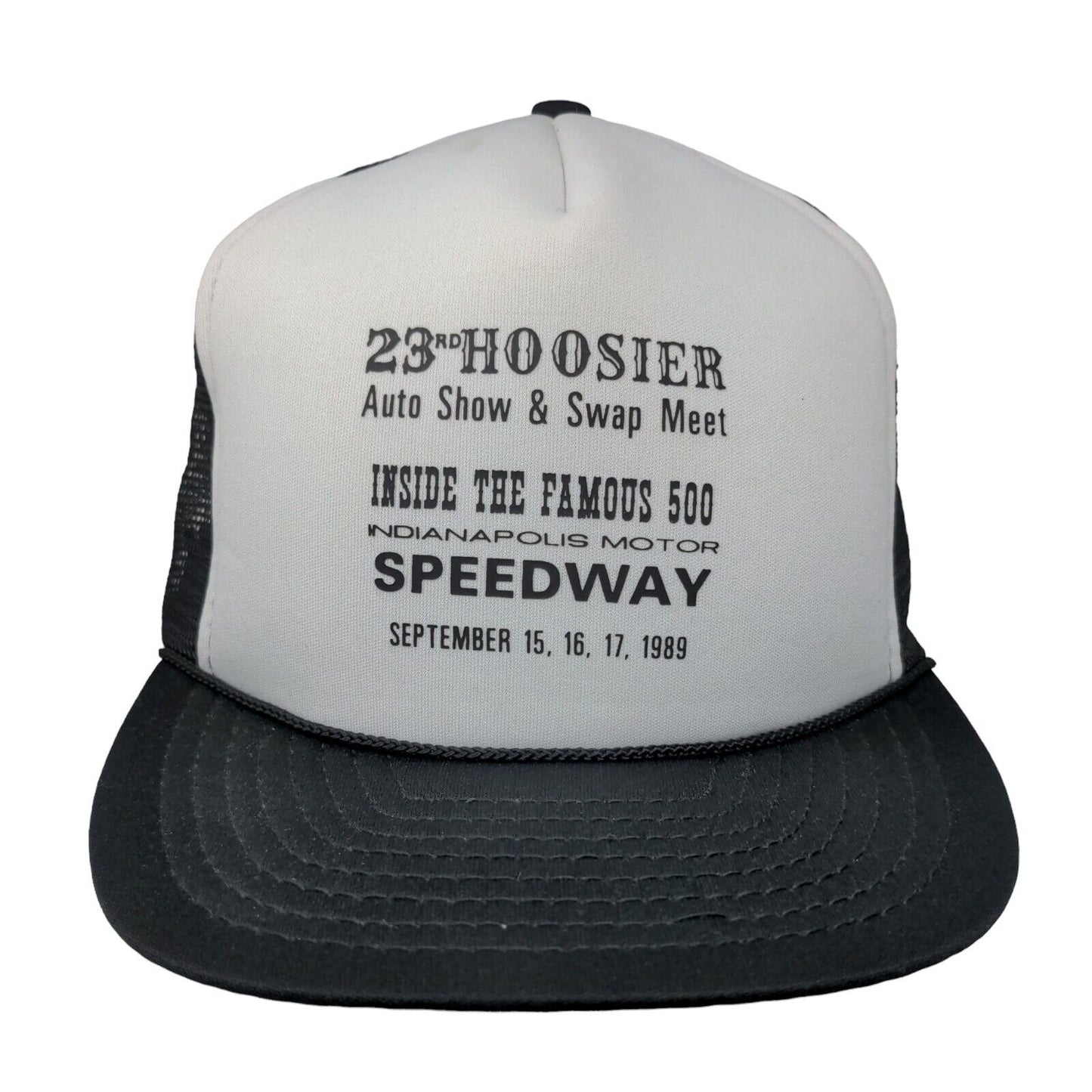 Indianapolis Motor Speedway Snapback Trucker Hat Black OSFA Mesh Back San Sun