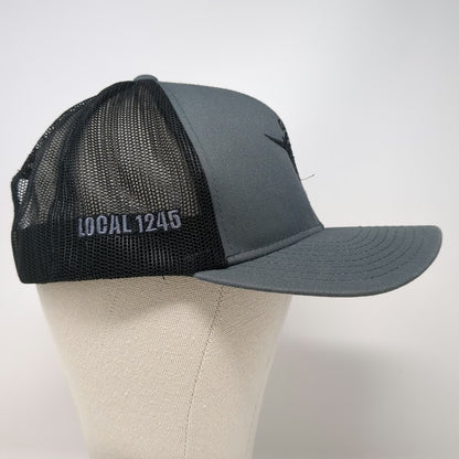 Pacific Headwear Trucker Hat Gray Black XL IBEW Local 1245 Bay Region Snapback
