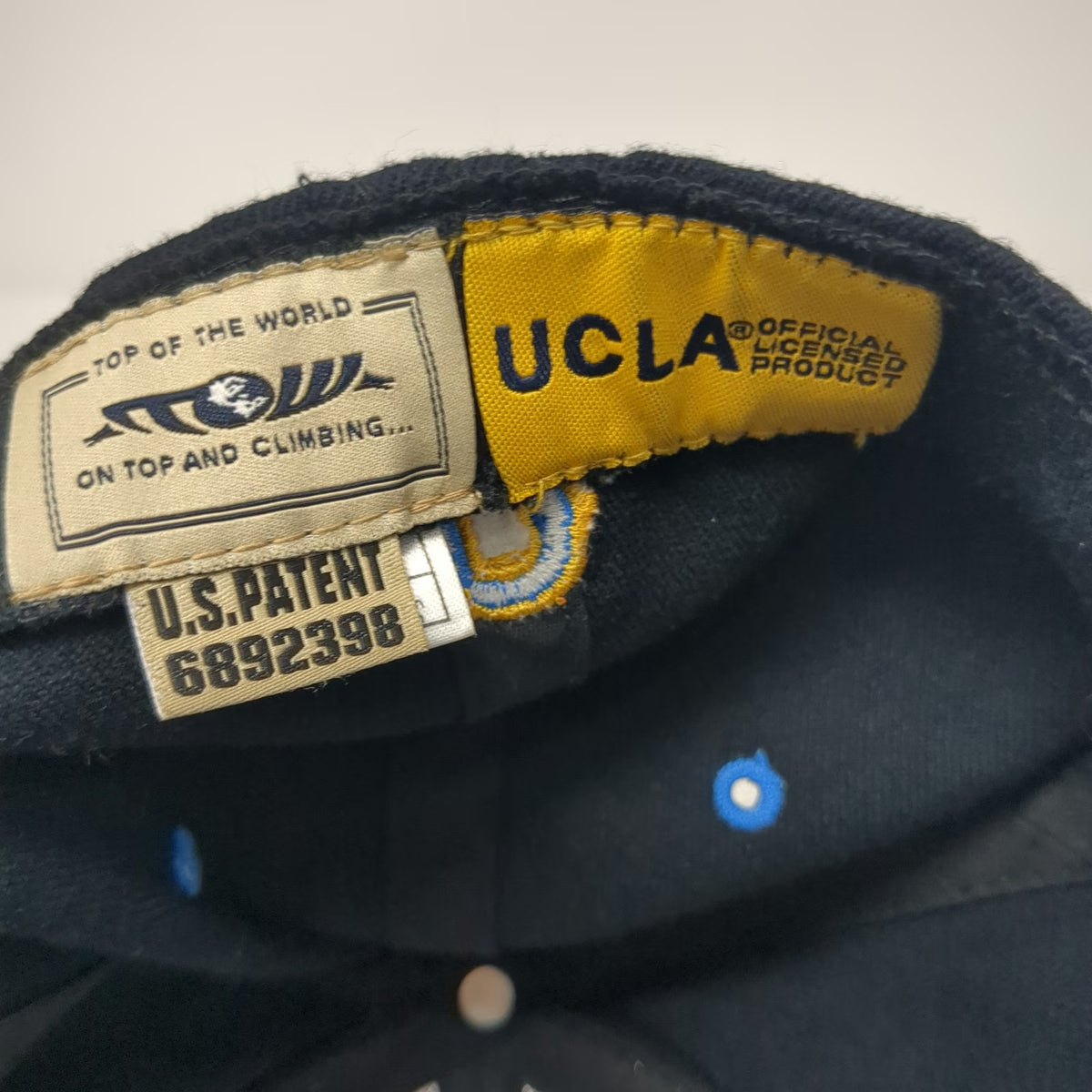 UCLA Bruins NCAA Top of the World Hat Black Blue Gold One Size Stretch Fit OS