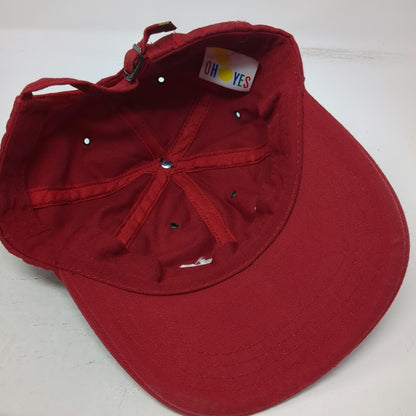 OH YES Canada Baseball Cap Red One Size Slideback Embroidered 100% Cotton Hat