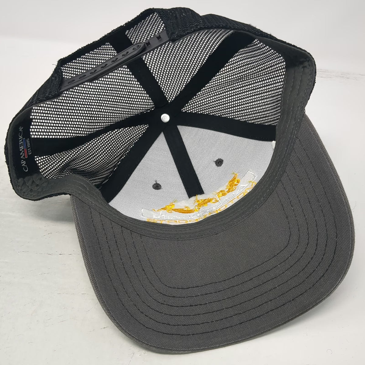 Cap America Trucker Hat Gray One Size All-Terrain Motorsports Mesh Snapback Hat