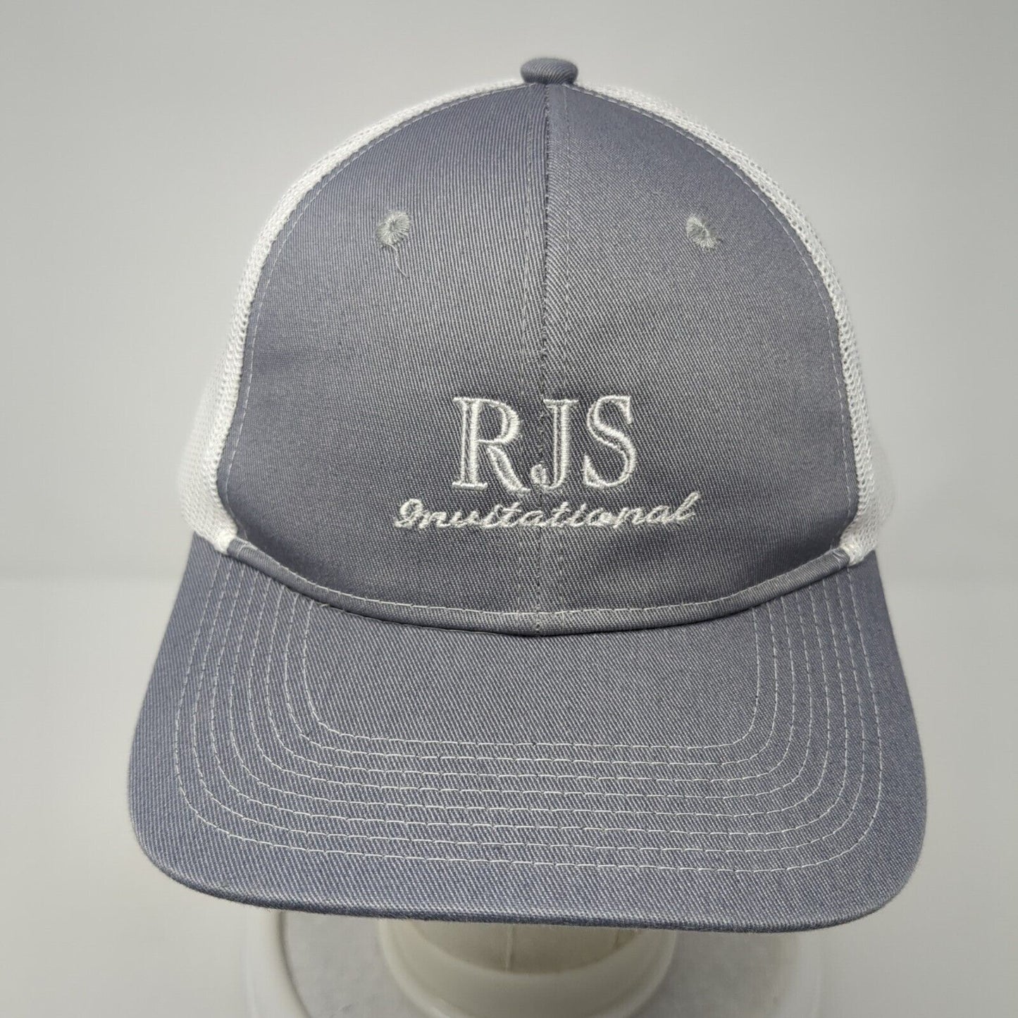 RJS Invitational Snapback Trucker Hat Gray One Size Mesh Back Colorblock