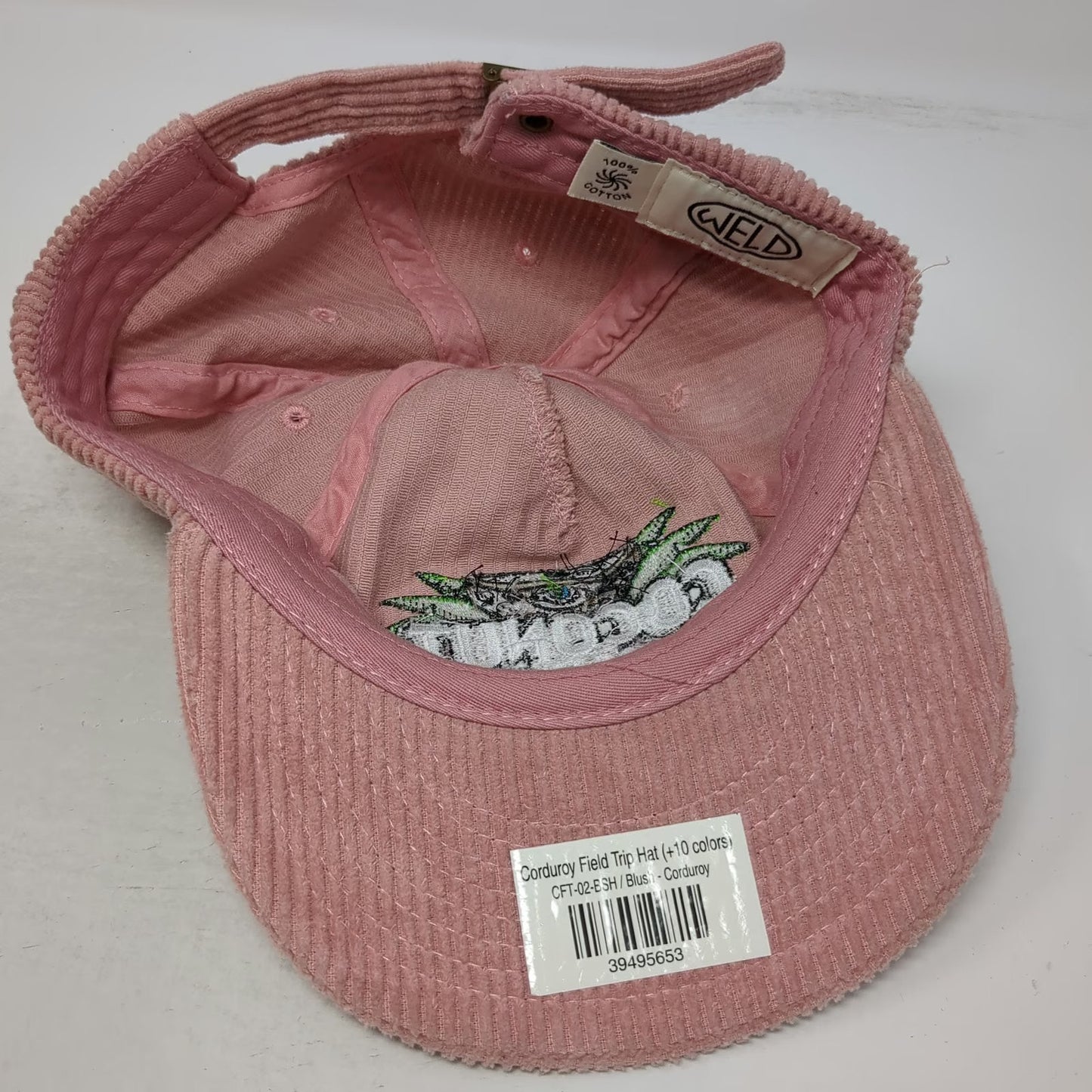 Weld 5 Panel Pink One Size Corduroy Slideback Hat Coconut Cult Graphic Cotton