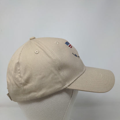 Smile You're On Cannabis Strapback Hat Tan OSFM American Flag Glasses