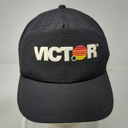 Victor Logo 5 Panel Hat Black One Size Nylon Snapback Sunset Graphic Embroidered